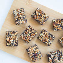 Load image into Gallery viewer, Dark Chocolate HAZELNUT BUTTER FILLED BITES + Plant-Based Protein
