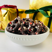 Load image into Gallery viewer, PEPPERMINT CHOCOLATE COVERED PRETZELS