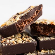 Load image into Gallery viewer, Dark Chocolate HAZELNUT BUTTER FILLED BITES + Plant-Based Protein
