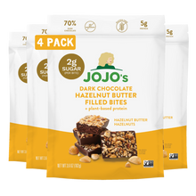 Load image into Gallery viewer, Dark Chocolate HAZELNUT BUTTER FILLED BITES + Plant-Based Protein