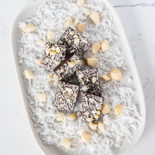 Load image into Gallery viewer, Dark Chocolate MACADAMIA COCONUT SEA SALT BITES + Plant-Based Protein