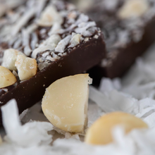 Load image into Gallery viewer, Dark Chocolate MACADAMIA COCONUT SEA SALT BITES + Plant-Based Protein