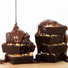 Load image into Gallery viewer, Dark Chocolate HAZELNUT BUTTER FILLED BITES + Plant-Based Protein