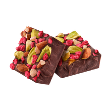 Load image into Gallery viewer, Dark Chocolate RASPBERRY ALMOND PISTACHIO BITES + Plant-Based Protein