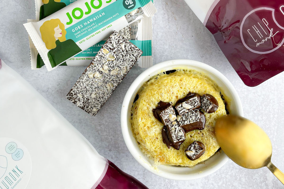 KETO Chocolate Chip Cookie Mug Cake JOJO's Chocolate