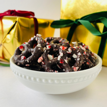 Load image into Gallery viewer, PEPPERMINT CHOCOLATE COVERED PRETZELS
