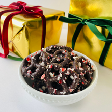 Load image into Gallery viewer, PEPPERMINT CHOCOLATE COVERED PRETZELS
