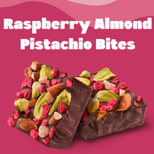 Load image into Gallery viewer, Dark Chocolate RASPBERRY ALMOND PISTACHIO BITES + Plant-Based Protein
