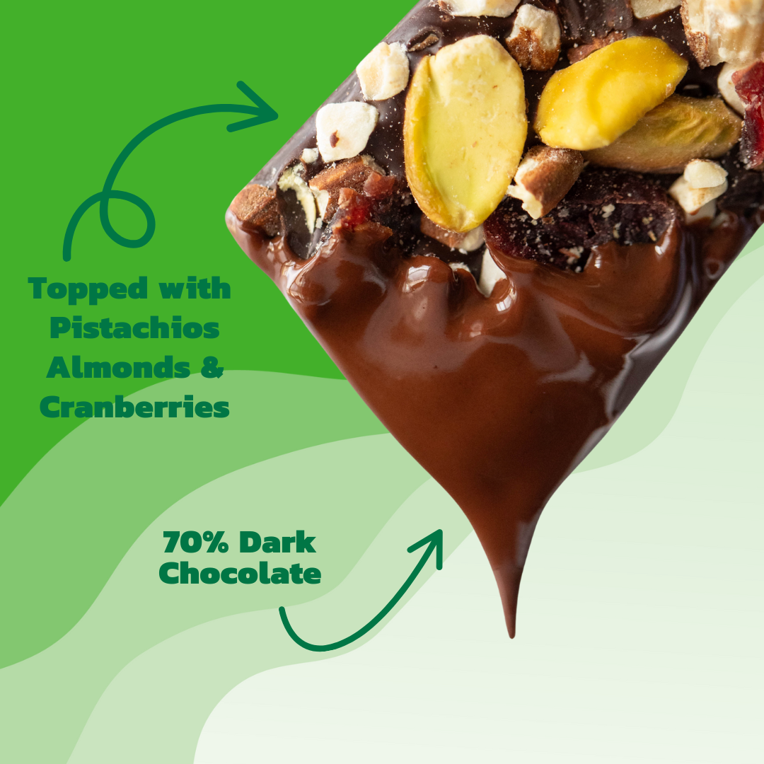 Dark Chocolate PISTACHIO ALMOND CRANBERRY BITES – JOJO's Chocolate