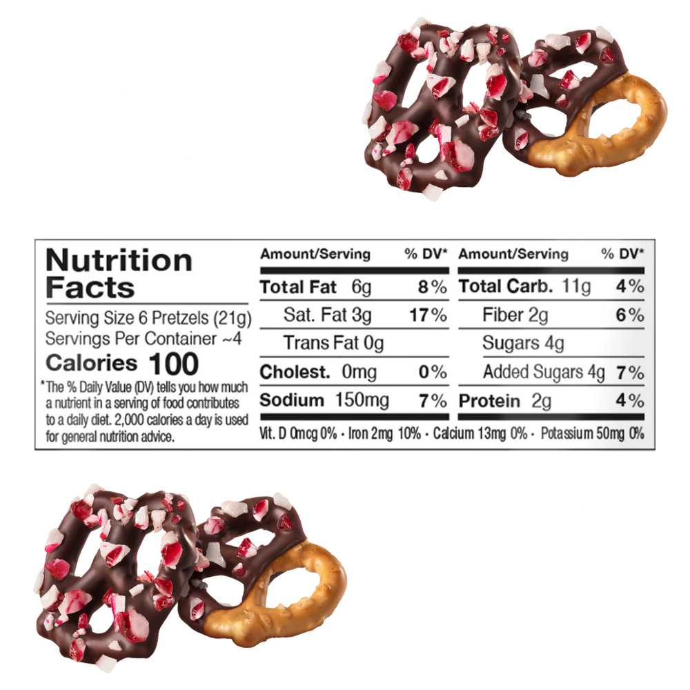 PEPPERMINT CHOCOLATE COVERED PRETZELS