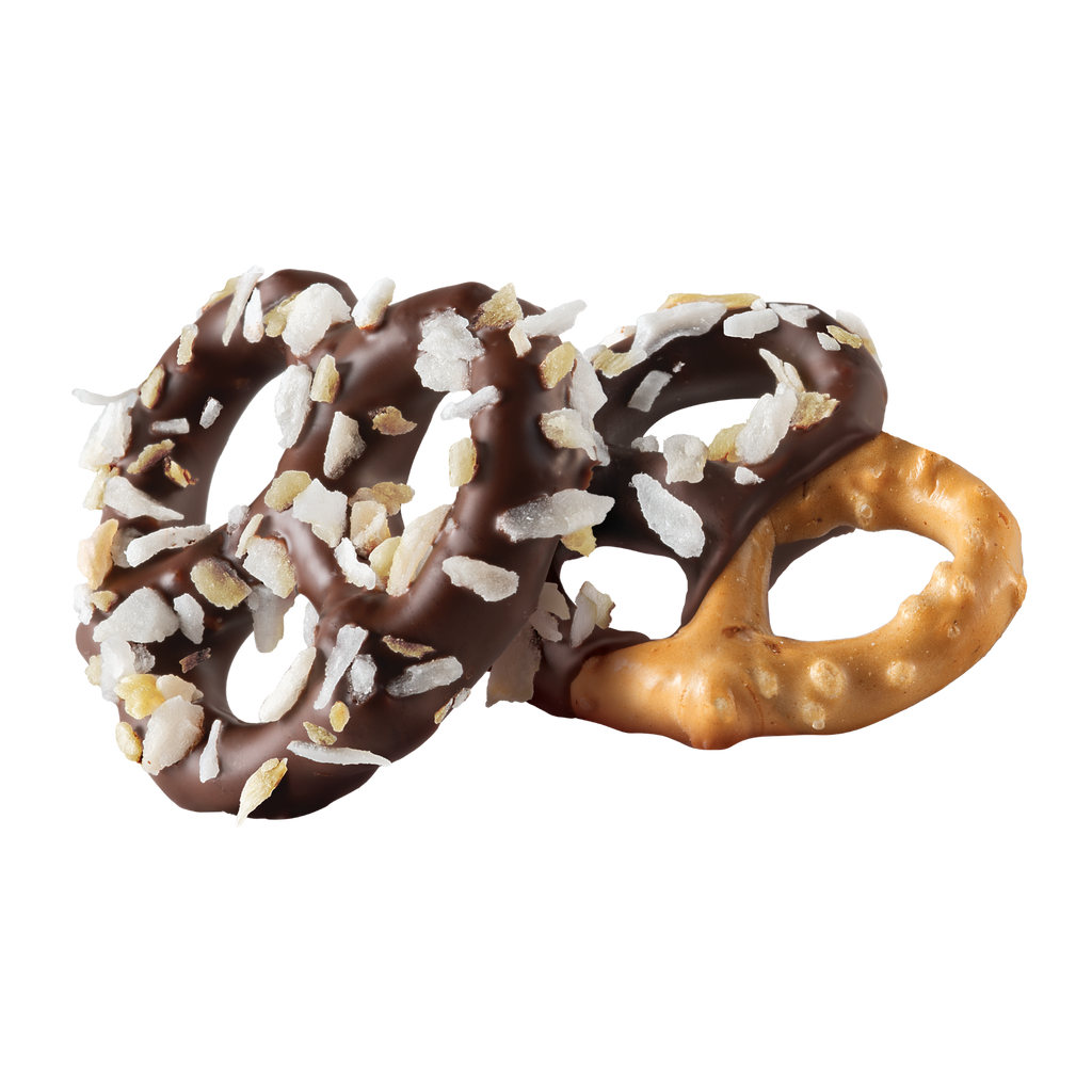 COCONUT CHOCOLATE COVERED PRETZELS