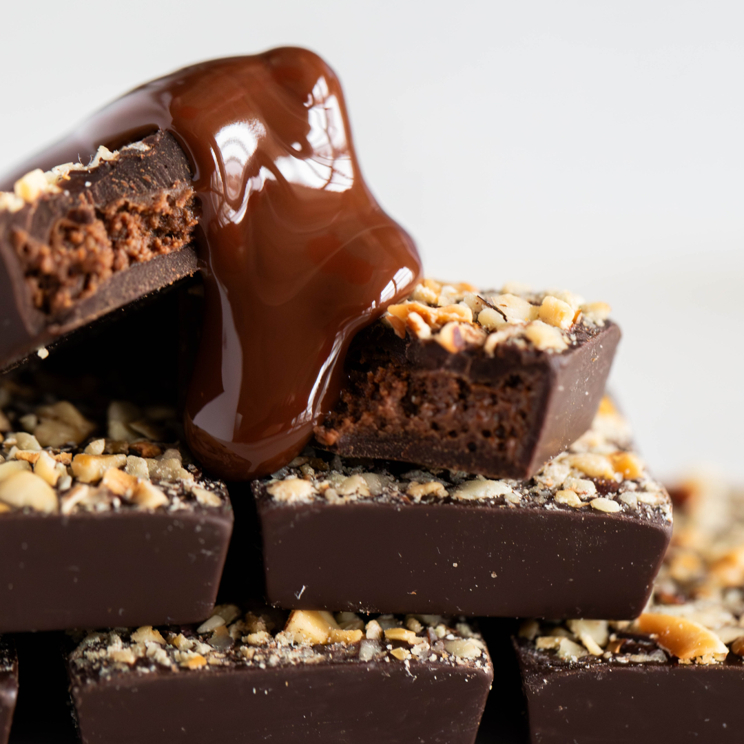 Dark Chocolate HAZELNUT BUTTER FILLED BITES + Plant-Based Protein ...