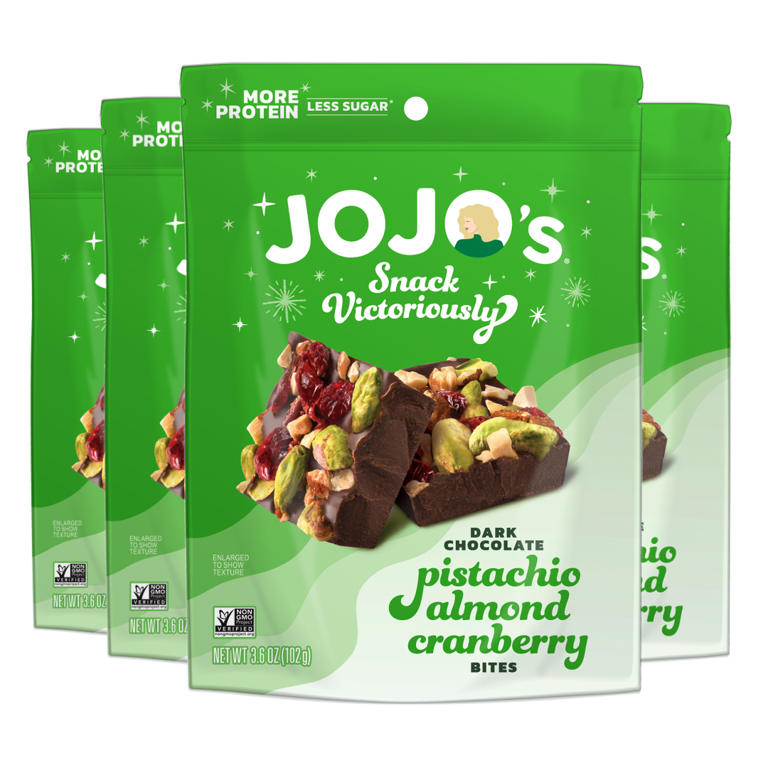 Dark Chocolate PISTACHIO ALMOND CRANBERRY BITES – JOJO's Chocolate