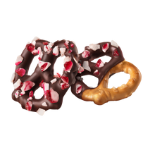 Load image into Gallery viewer, PEPPERMINT CHOCOLATE COVERED PRETZELS
