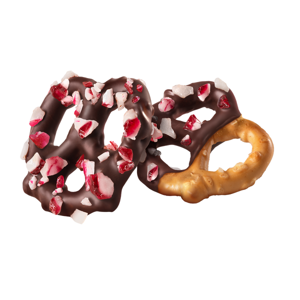 PEPPERMINT CHOCOLATE COVERED PRETZELS – JOJO's Chocolate