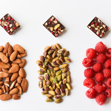 Load image into Gallery viewer, Dark Chocolate RASPBERRY ALMOND PISTACHIO BITES + Plant-Based Protein
