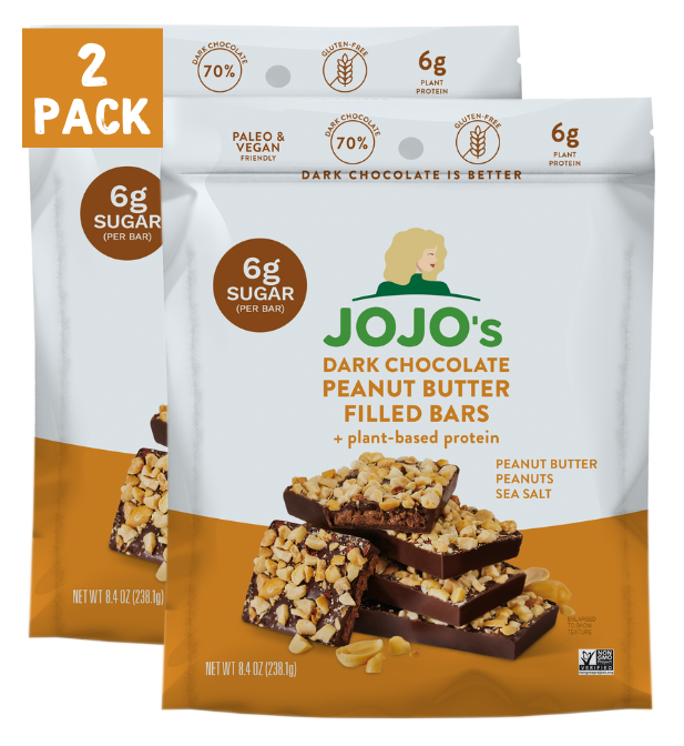 Dark Chocolate PEANUT BUTTER FILLED BARS + Plant-Based Protein (2 CT)
